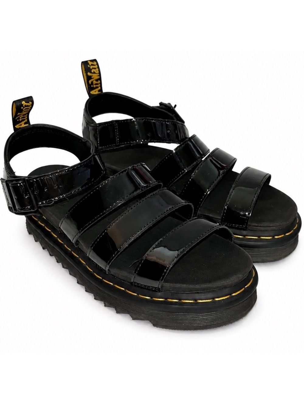 Dr. Martens Blaire Patent Leather Platform Sandals Black Women’s Size 9